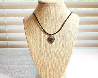 heart locket stainless steal pendant with 22 inch leather rope starter chain