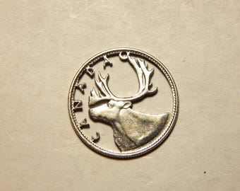 Canadian quarter full cut pendant