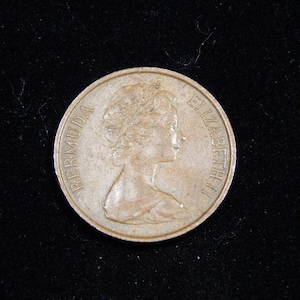 1970 british bermuda 1 cent pig coin