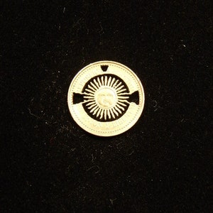 argentina 5 centavos sun god cut coin pendant