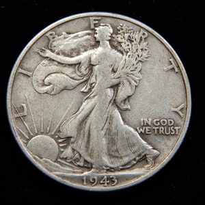 1943 walking liberty half dollar. 90% silver #k