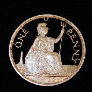 british u.k. one cent full cut coin pendant