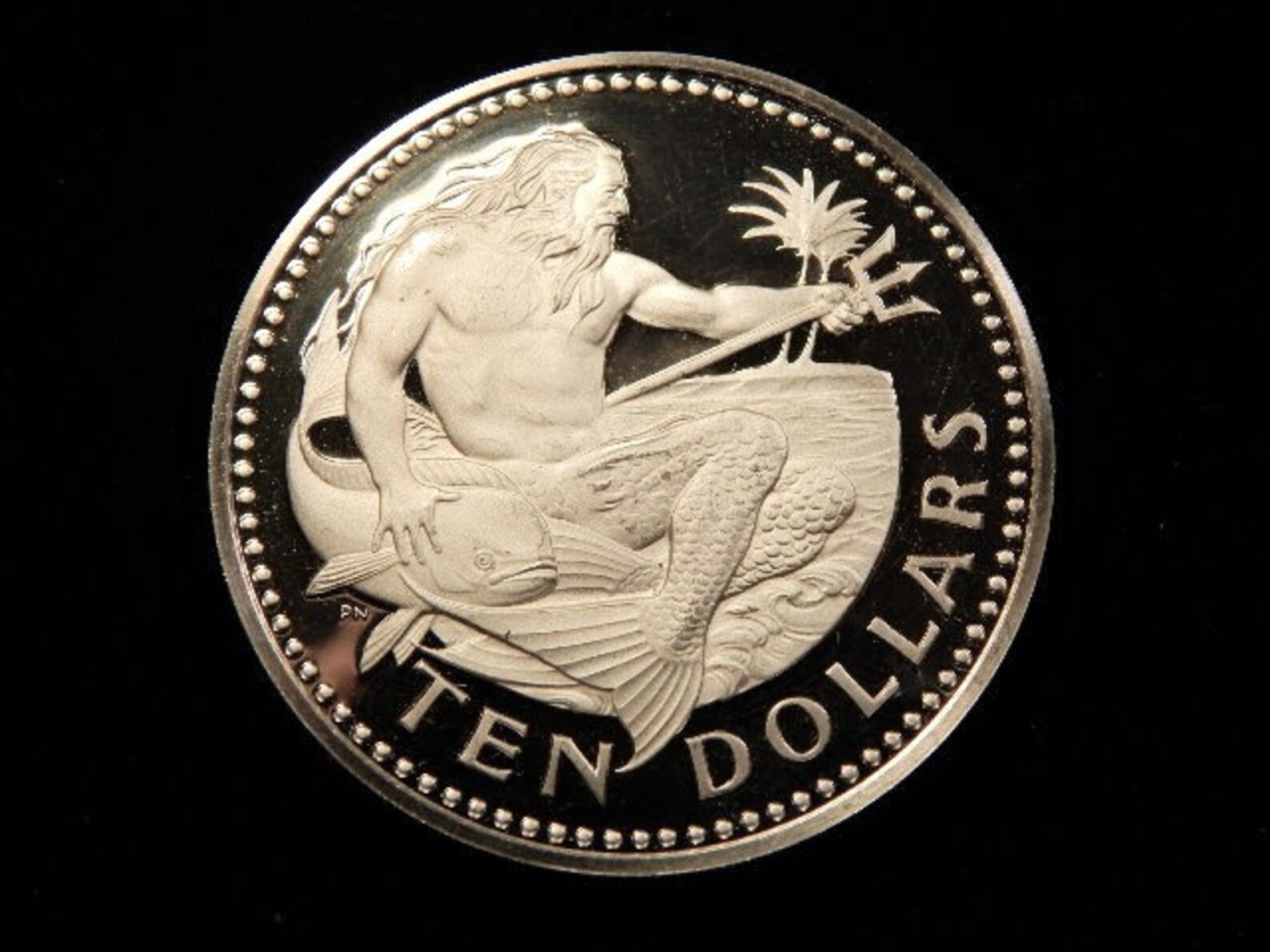1973 Barbados 10 Dollar King Neptune Silver Proof Coin Etsy UK