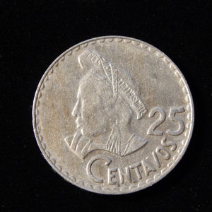 1971 guatemala 25 cent coin