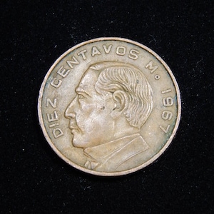 1967 diez centavos mexico coin
