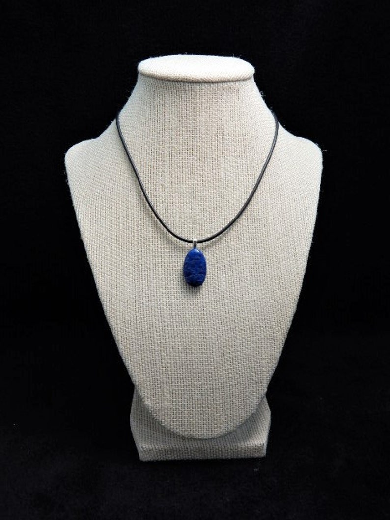 lapis lazuli pendant and 18 inch starter necklace image 1