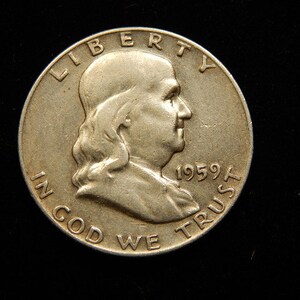 1959 D franklin silver half dollar#E
