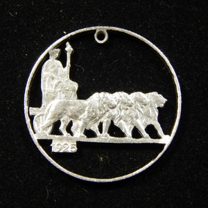 1925 italian c50 cut coin pendant