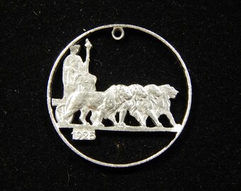 1925 italian c50 cut coin pendant