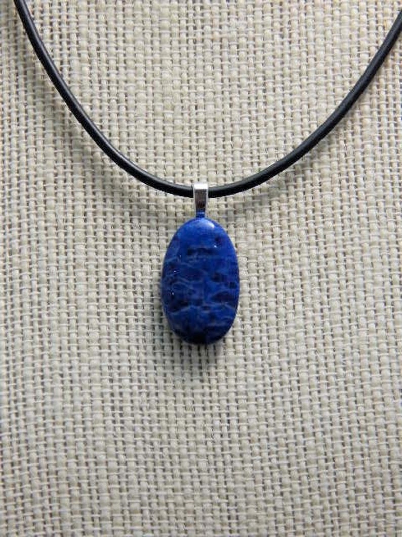 lapis lazuli pendant and 18 inch starter necklace image 3