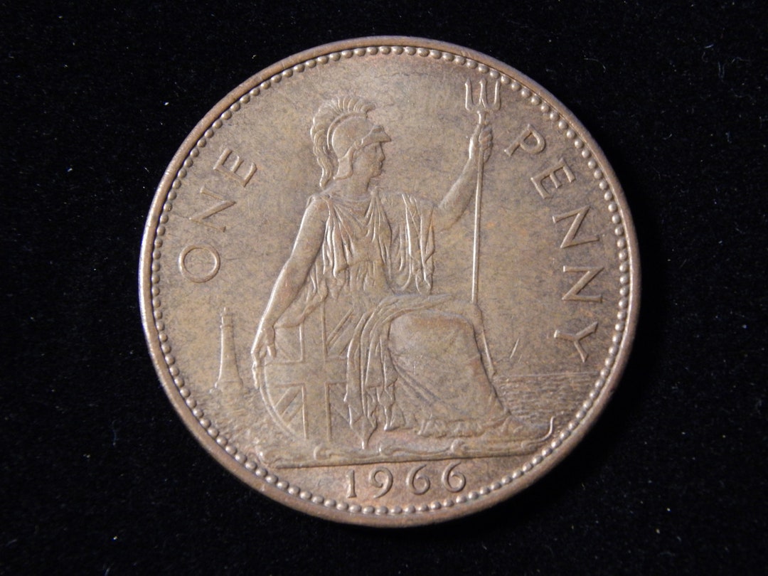 1966年 イギリス 1ペニー 硬貨 1966年 イギリス 1ペニー 硬貨 1966年 イギリス 1ペニー - Etsy 日本