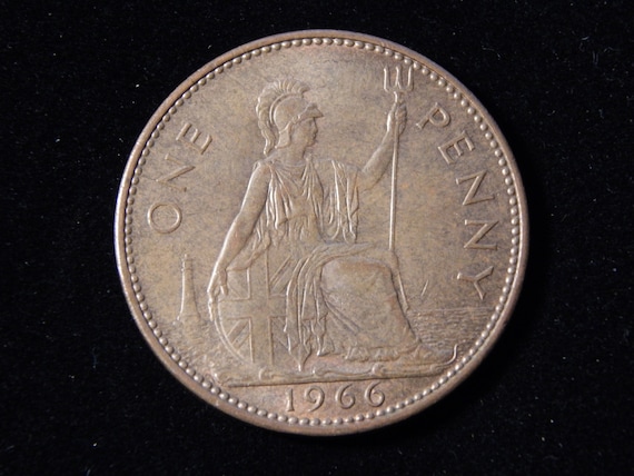1966年 イギリス 1ペニー 硬貨 1966年 イギリス エリザベス二世 1ペニー コイン - メルカリ