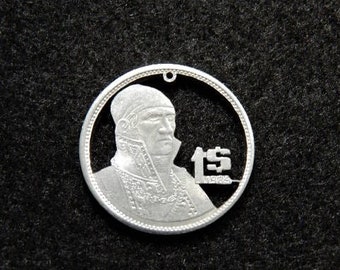 mexico 1 peso cut coin pendant