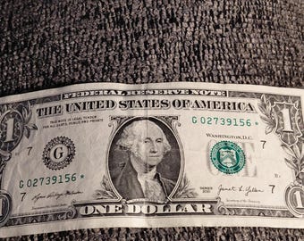 2021 One dollar star notes G02739156*