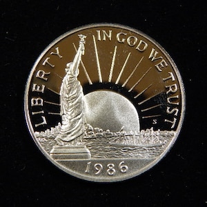 1986 liberty proof halb dollar (verkleidet)