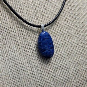 lapis lazuli pendant and 18 inch starter necklace image 4