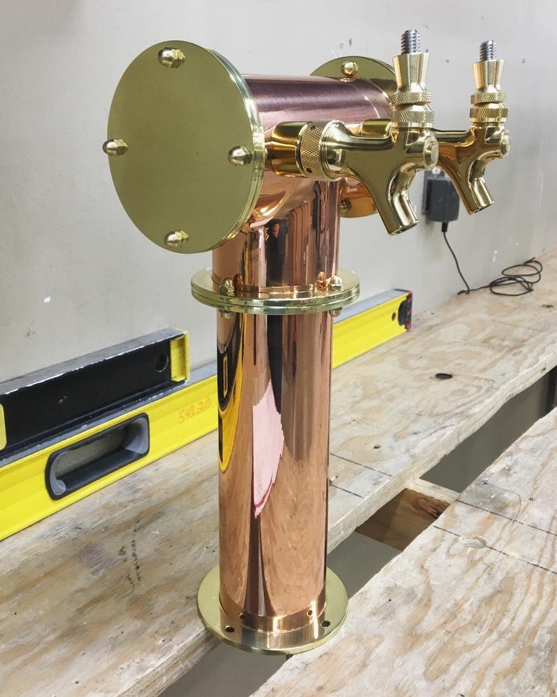 Custom Beer Tower Real Brass & Copper Arcadia Tee 3 Etsy