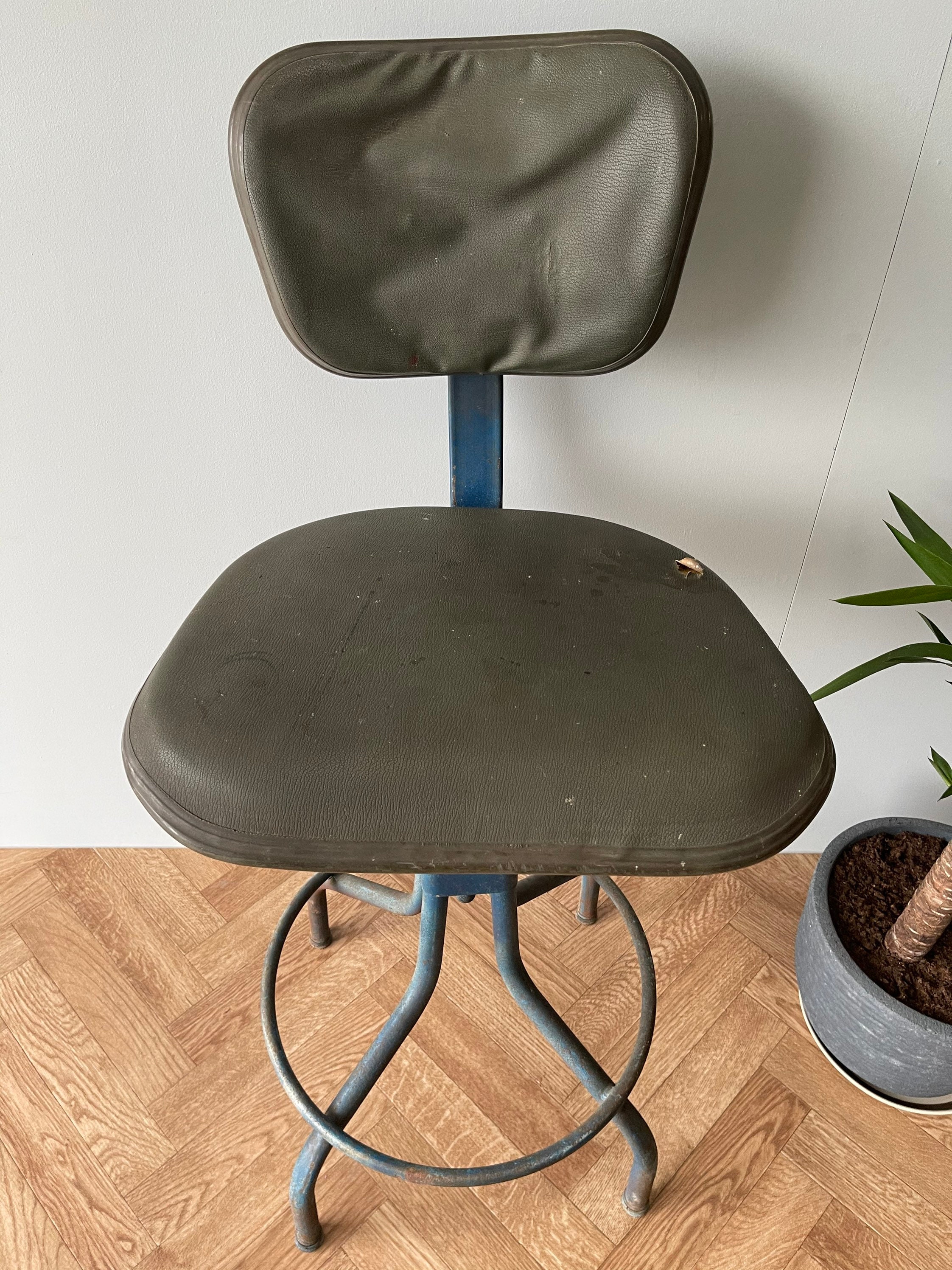 EVERTAUT Vintage Industrial Machinist Swivel Adjustable Chair - Etsy UK