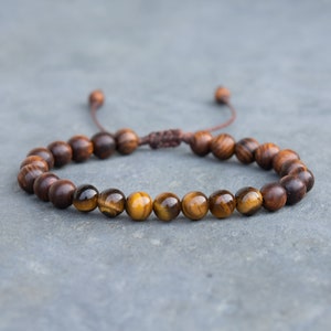 メンズウッドビーズブレスレット、木製ビーズブレスレット、ヨガ