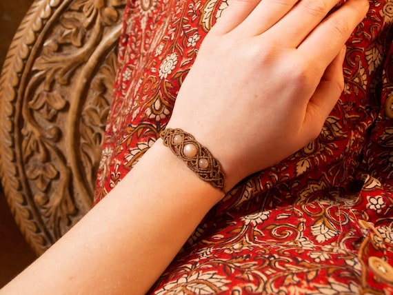 Bracciale Donna Bohémien Fatto A Mano Con Pietre Naturali - Regolabile, Elegante E Unico
