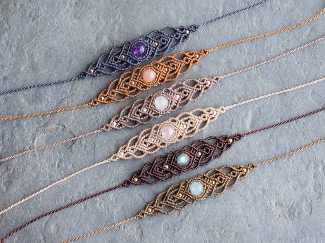 Macrame bracelet with best sale stone