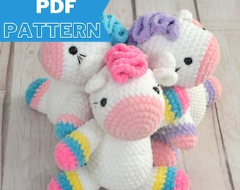 PATTERN PONY, crochet cute amigurumi plushie toy mascot english, polish PDF file