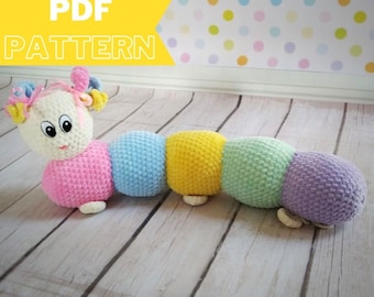 PATTERN XXL earthworms, crochet cute amigurumi plushie toy mascot english, polish  PDF file