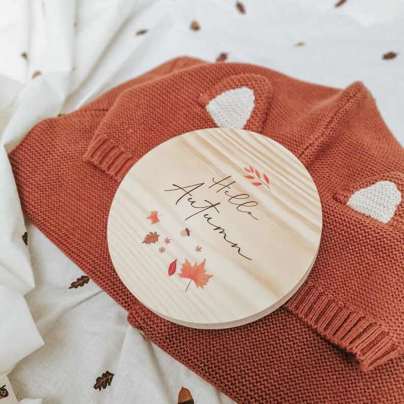 Hello Autumn sign - Autumnal print, Fall wall plaque. image 4