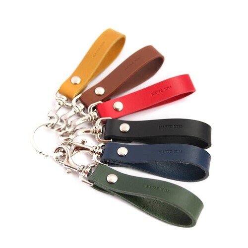 Personalized Leather Keychain Wallet Keychain Card Holder Etsy