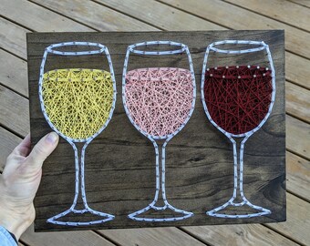 Wine String Art - Flight of Wine Sign - Wine Lover - Wino Sign - Made to Order