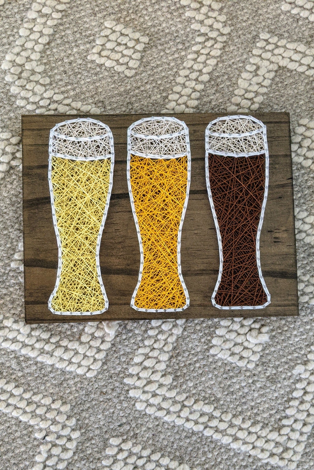 Beer Flight String Art Beer Sign Mancave Sign Trio of - Etsy