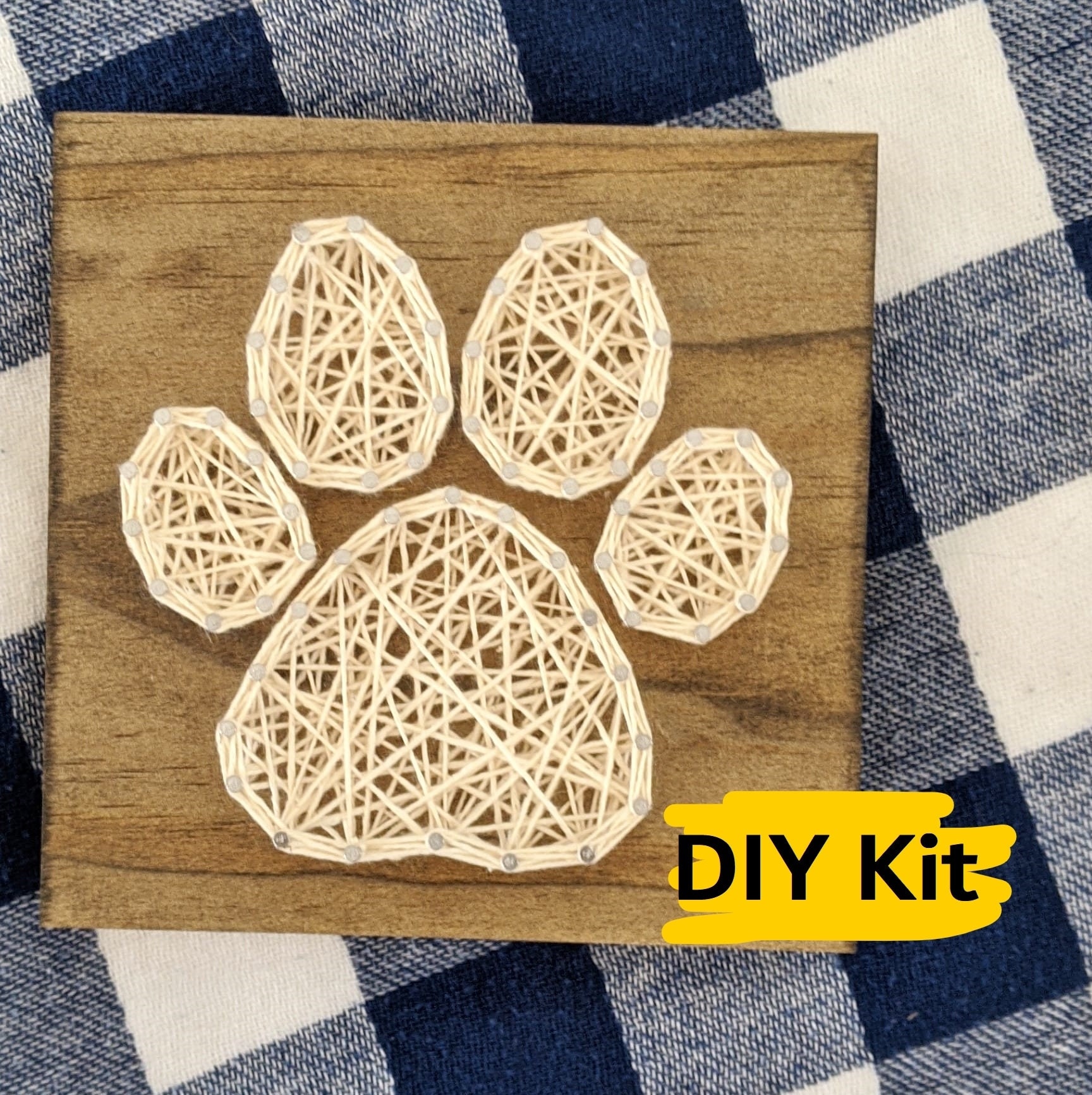 DIY String Art Kit Paw Print String Art DIY Kit String - Etsy