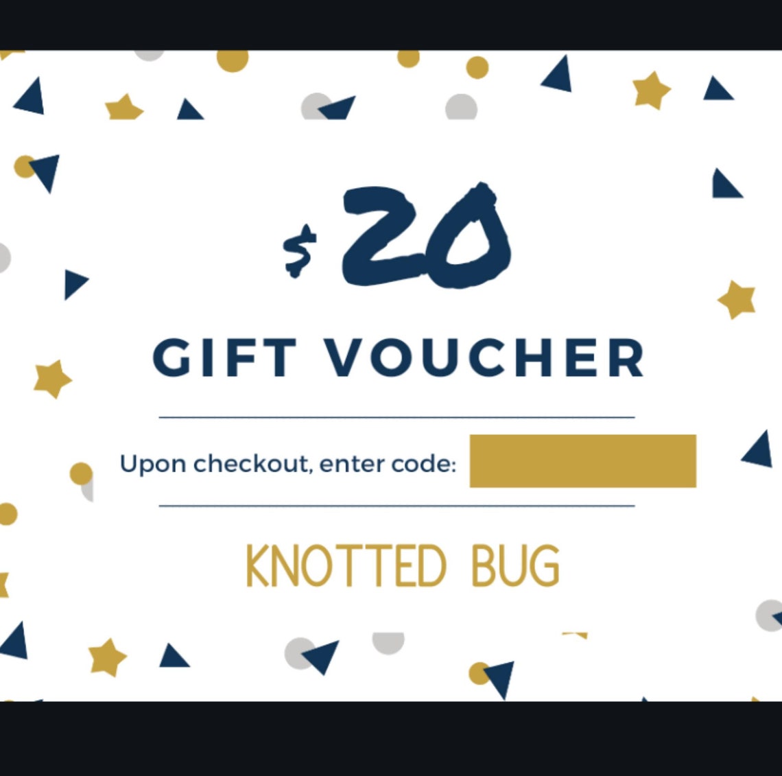 20 Dollar Gift Card Knotted Bug Shop Credit Gift Etsy