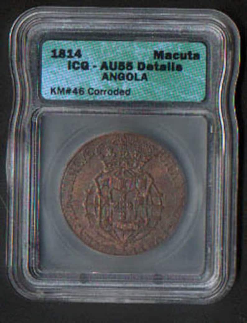 1814 Portugal Angola buy Macuta Coin Slabbed