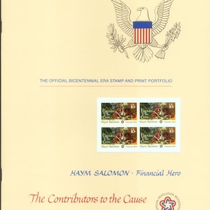 Wholesale Sunoco Bicentennial 1776 American Revolution Colonial Contributors Stamp Folio Jewish Financier Judaica Haym Solomon