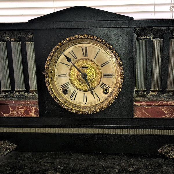 Wood Mantle Clock Etsy