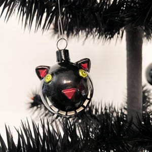 Halloween Glass Cat Ornament