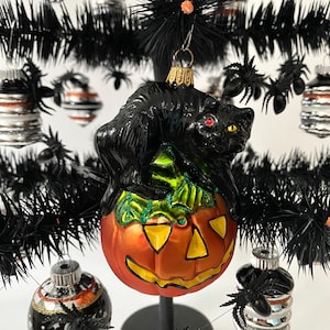 Adorno vintage de gato para Halloween