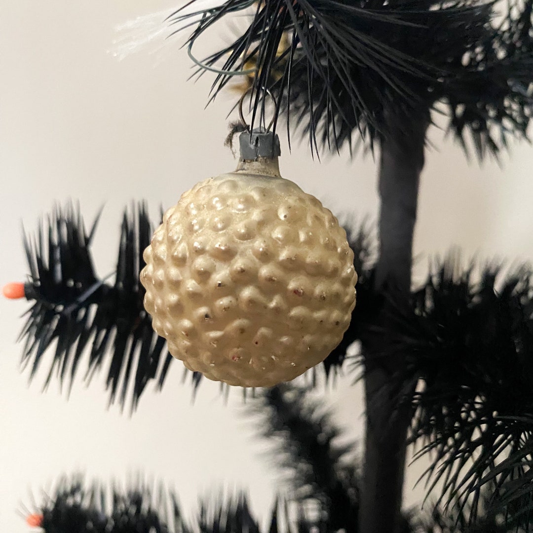 Vintage Bumpy Silver Feather Tree Ornament Etsy