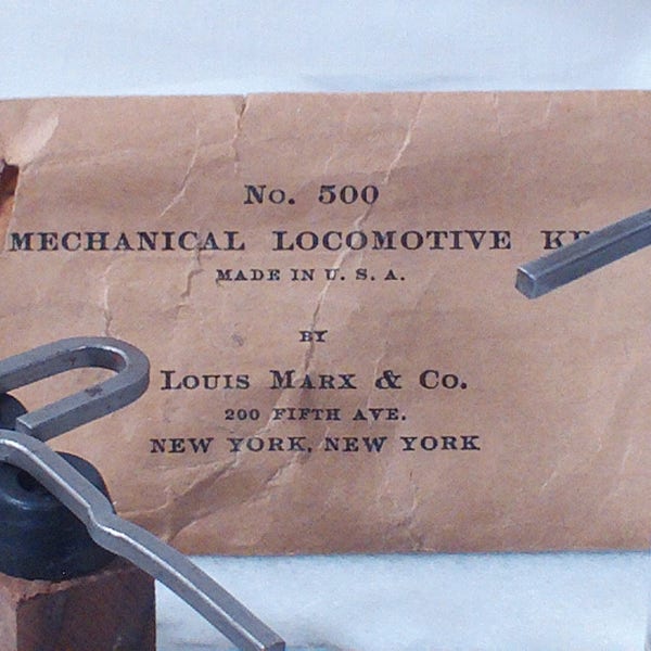 No. 500/wind-up keys/Louis Marx/200 Fifth Ave./Locomotive/---->your Museum needs this <----