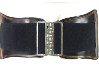 1970's, Lion Non Slip Band, vintage, leather, back support, kidney belt, lifting belt, black leather