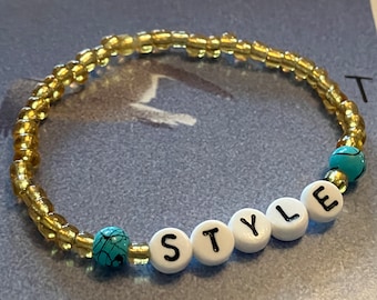 Style Song Swiftie Beaded Friendship Bracelet, Handmade, Gold