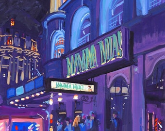 After The Show West End London Picture Theatreland Stage Art Novello Theatre Painting London Street Scene Print Neon Signs Theatre Musical