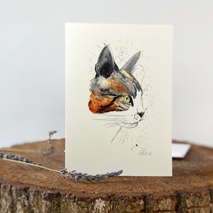 Rosie the Cat Greetings Card. Greetings Card. Cat. Art Card. Watercolour. Birthday Card. Picture Card. Any Event Card.