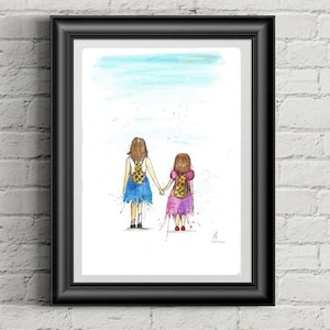 Watercolour Sisters Print A3
