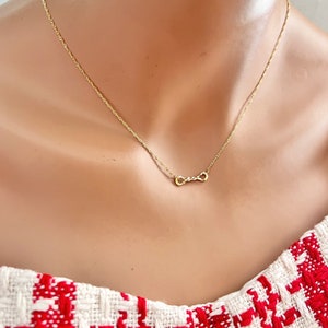 Dainty Gold Knot Necklace Gold Chain Choker Necklace Gold Delicate Chain Choker Necklace Simple Necklace Everyday Jewelry Gift For Mom image 2