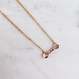 Dainty Gold Knot Necklace Gold Chain Choker Necklace Gold Delicate Chain Choker Necklace Simple Necklace Everyday Jewelry Gift For Mom image 7