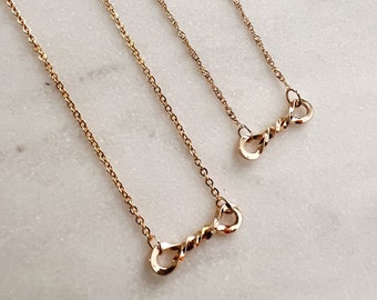 Dainty Gold Knot Necklace Gold Chain Choker Necklace Gold Delicate Chain Choker Necklace Simple Necklace Everyday Jewelry Gift For Mom