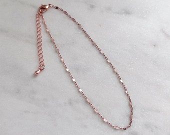 Dainty Rose Gold Anklet Lace Chain Anklet Delicate Chain Anklet rose gold Jewelry Rose Gold Body Jewelry Layered Anklet Simple Anklet Gift