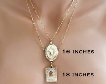 Gold locket pendant necklace Gold Keepsake Necklace Gold Chain Necklace delicate chain necklace For Women dainty Jewelry Big Heart Locket